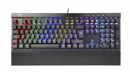 Teclado Gamer Naceb SCORPIUS RGB, Teclado Mecánico, JIATE Red, Alámbrico, USB, Negro (Español) 