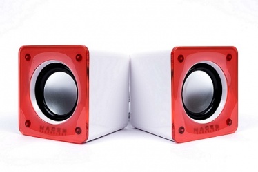 Naceb Bocina Cubo NA-105A, Alámbrico, 2.1, 6W RMS, Blanco/Rojo 