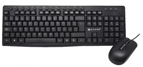 Kit de Teclado y Mouse Naceb NA-112N, Alámbrico, USB, Negro (Español) 