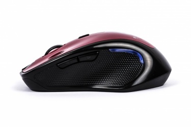 Mouse Naceb Óptico NA-181R, Inalámbrico, Alcance 10 Metros, 2.40GHz, Negro/Rojo 