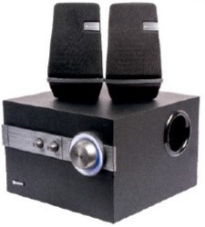 Naceb Bocinas con Subwoofer NA-341, Alámbrico, 2.1, 40W RMS, Negro/Plata 