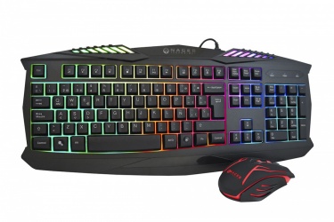 Kit Gamer de Teclado y Mouse Naceb NA-617, Alámbrico, USB, Negro (Español) 