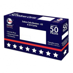 Nassa Sobre de Correspondencia con Ventana HA0204, 1000 Piezas, 9.2 x 16.4cm, Color Blanco 