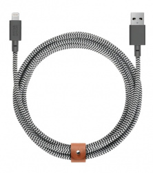 Native Union Cable Lightning Macho - USB A Macho, 3 Metros, Gris/Blanco, para iPod/iPad/iPhone 