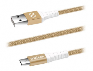 Naztech Cable USB-A Macho - Micro USB Macho, 1.2 Metros, Dorado 