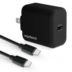 Naztech Cargador de Pared 15397, 20W, 1x USB-C, Negro 