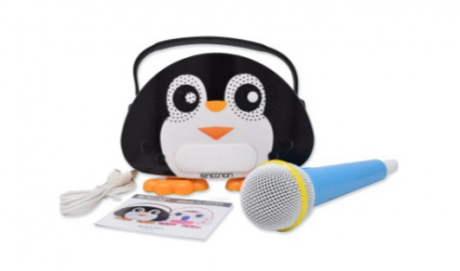 Necnon Bocina Karaoke Infantil NBBKKK0100, Bluetooth, 3.5mm, 6W RMS, Negro/Blanco 