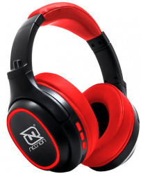 Necnon Audífonos con Micrófono NBH-02, Bluetooth, Inalámbrico, Rojo 