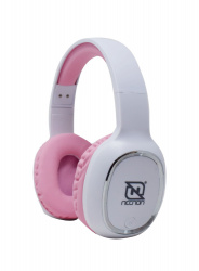 Necnon Audífonos con Micrófono NBH-04 Pro, Bluetooth, Inalámbrico, Rosa/Blanco 