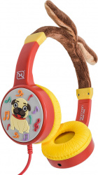 Necnon Audifonos para Niños NBHK-PUG, Alámbrico, 3.5mm, Rojo/Amarillo 