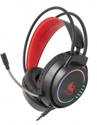 Necnon Audífonos Gamer NBHG-KIMERA, Alámbrico, 2.10 Metros, 3.5mm, Negro/Rojo 