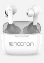 Necnon Audífonos Intrauriculares Deportivos con Micrófono NTWS-03, Inalámbrico, Bluetooth, USB, Blanco 