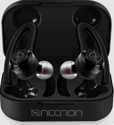 Necnon Audífonos Intrauriculares Deportivos con Micrófono NTWS-SPORT, Inalámbrico, Bluetooth, Negro 