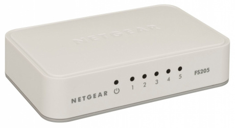 Switch Netgear Fast Ethernet FS205, 5 Puertos 10/100Mbps, 2048 Entradas - No Administrable 