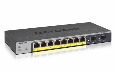 Switch Netgear Gigabit Ethernet GS110TP, 8 Puertos PoE, 2 Puertos SFP, 4000 Entradas - Administrable 