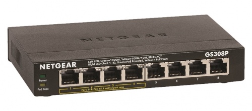 Switch Netgear Gigabit Ethernet GS308P, 8 Puertos 10/100/1000Mbps, 16 Gbit/s, 4096 Entradas - No Administrable 