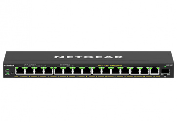 Switch Netgear Gigabit Ethernet GS316EP-100NAS, 15 Puertos PoE 10/100/1000Mbps + 1 Puerto SFP, 180W, 32 Gbit/s, 4.096 Entradas - Administrable 