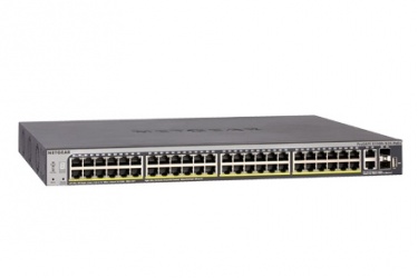 Switch Netgear Gigabit Ethernet S3300, 48+ Puertos PoE, 4 Puertos 10G, 16.000 Entradas - Administrable 
