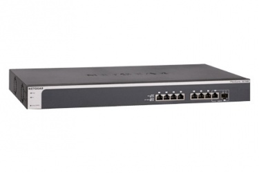 Switch Netgear Gigabit Ethernet XS708E, 8 Puertos 10/100/1000Mbps + 1 Puerto SFP+, 32000 Entradas - Administrable 
