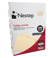 Nextep Fólder NE-011A, Tamaño Oficio, Azul, 100 Piezas 