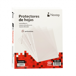 Nextep Protector de Hojas NE-020, Paquete de 100 Piezas, Tamaño Carta, Transparente 