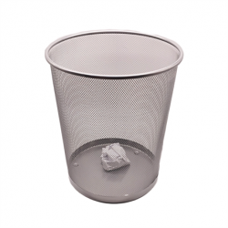 Nextep Cesto para Basura de Malla Redondo NE-165RG, 20 Litros, Plata 