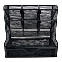 Nextep Organizador de Escritorio NE-177X, Metal, 11 Secciones, Negro, 1 Pieza  