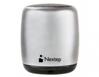 Nextep Bocina Portátil con Botón para Selfies NE-403, Bluetooth, Inalámbrico, Plata 