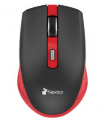 Mouse Nextep Óptico NE-413NR, Inalámbrico, RF, 1600DPI, Negro/Rojo 