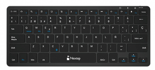 Teclado Nextep NE-415M, Inalámbrico, Bluetooth, Negro (Español) 
