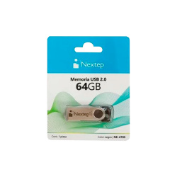 Memoria USB Nextep NE-470S, 64GB, USB-A 2.0, Negro 