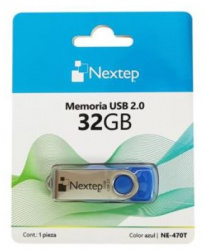 Memoria USB Nextep NE-470T, 32GB, USB-A 2.0, Azul/Gris 