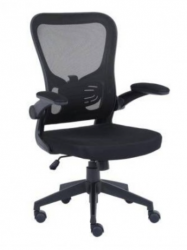 Nextep Silla Plegable NE-650A, Respaldo de malla, Reposabrazos Ajustables, Negro 