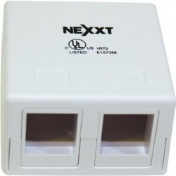 Nexxt Solutions Caja sobre Pared, Cat 5e/Cat 6, RJ-45, 2 Salidas, Blanco 