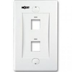 Nexxt Solutions Placa para Pared Doble, RJ-45, 2 Salidas, Blanco 