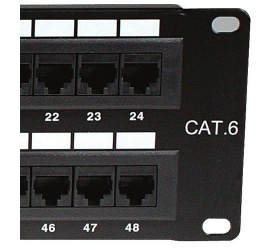 Nexxt Solutions Panel de Parcheo Tipo 110 Cat6, 48 Puertos RJ-45, 2U, Negro 