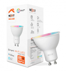 Nexxt Solutions Foco Regulable LED Inteligente NHB-C310, WiFi, Multicolor, Base GU10, 4W, 400 Lúmenes, Blanco, Ahorro de 90% vs Foco Tradicional 40W 