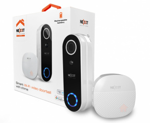 Nexxt Solutions Timbre Inteligente con Cámara, Inalámbrico, Wi-Fi, Negro/Blanco 
