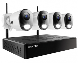 Night Owl Kit de Vigilancia WM-BTWN81-2-4L de 4 Cámaras IP Bullet WiFi con Grabadora de 10 Canales 