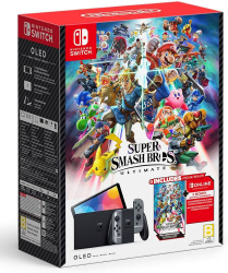 Nintendo Switch OLED 64GB, Wi-Fi, Edición Super Smash Bros Ultimate - Incluye Código de Descarga de Super Smash Bros Ultimate 
