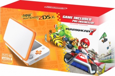 Nintendo 2DS XL, Naranja/Blanco - Incluye Mario Kart 7 