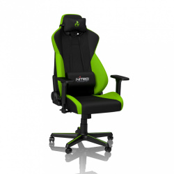 Nitro Concepts Silla Gamer S300, hasta 135kg, Negro/Verde 
