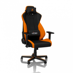 Nitro Concepts Silla Gamer S300, hasta 135kg, Negro/Naranja 