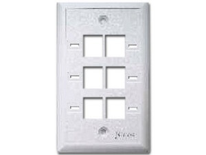 Nitrotel Placa de Pared de 6 Puertos, Blanco 
