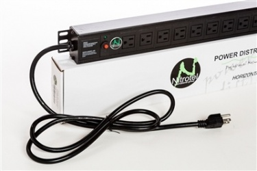Nitrotel PDU para Rack 2U, 15A, 10x NEMA 5–15, Negro 