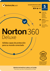 Norton 360 Deluxe, 5 Dispositivos, 1 Año, Windows/Mac ― Producto Digital Descargable 