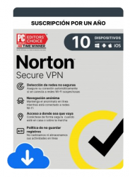 Norton Lifelock WiFi VPN, 10 Licencias, 1 Año, Windows/Mac ― Producto Digital Descargable 