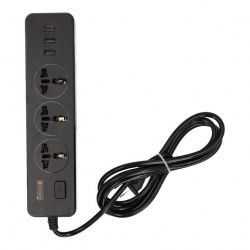 Novoline Supresor de Picos MC-04, 3 Contactos, 3x USB, 2500W 