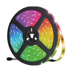 Novoline Tira LED Multicolor RGB, 5 Metros - incluye 1 Control y Cargador 