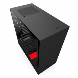 Gabinete NZXT H500 con Ventana, Midi-Tower, ATX/Micro-ATX/Mini-ITX, USB 3.0, sin Fuente, Negro/Rojo 